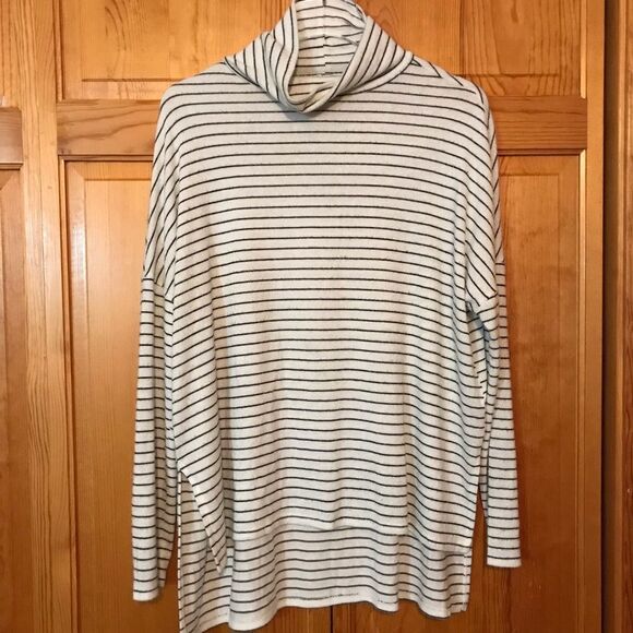 LUCKY BRAND Striped Mock‎ Neck Knit Sweater Size XS - Picture 1 of 12